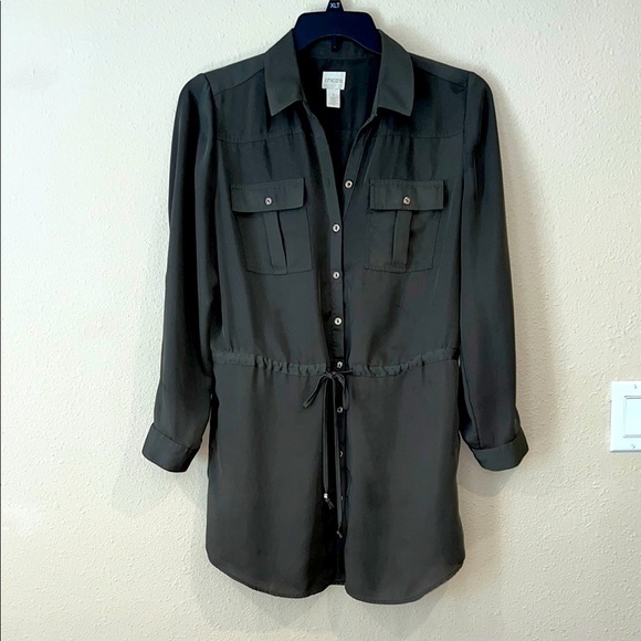 Chico's Tops - Women’s Chico’s size 1 button front tunic length utility top